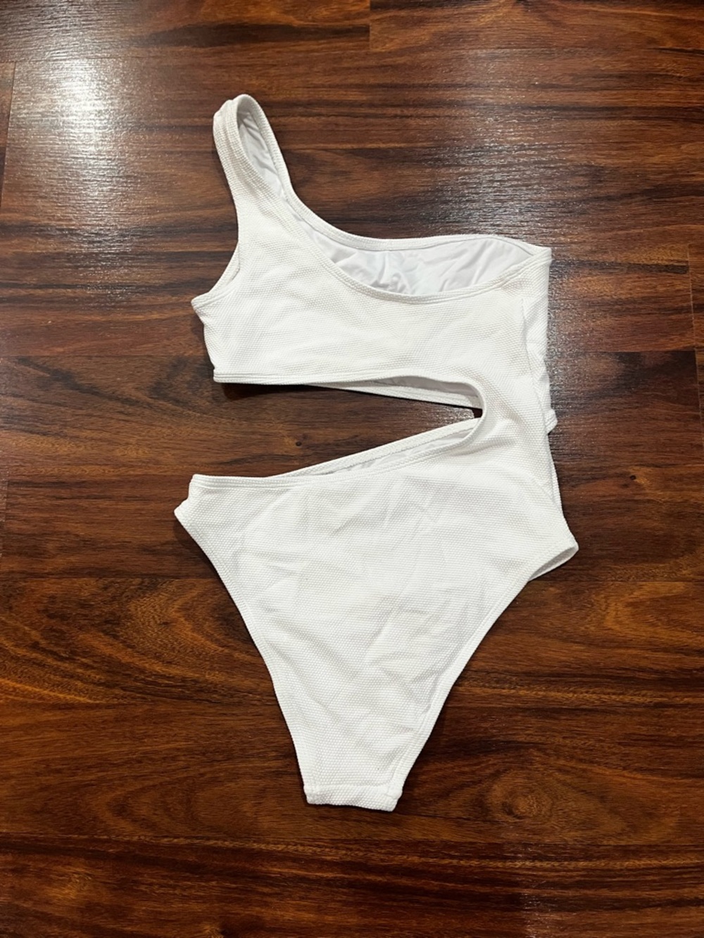 Mono b White One-Shoulder Cutout Swimsuit